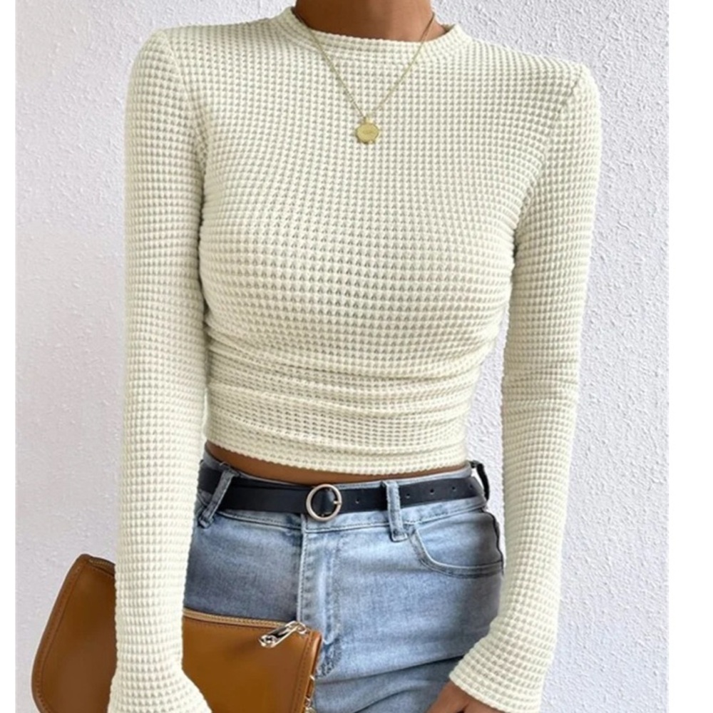 Women's Cream Long Sleeve Top